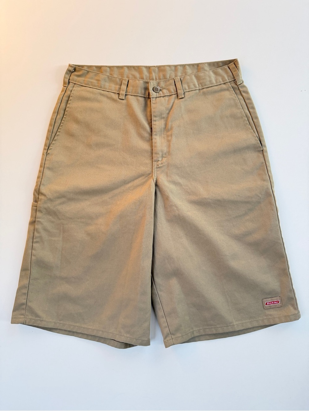 Vintage Dickies Flat Front Work Shorts Mens W32 L13 Khaki Tan Y2K